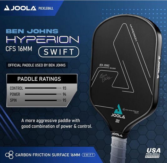JOOLA Professional Pickleball Paddles – Raw Carbon Fiber Surface – Hyperion C2 CFS 16mm