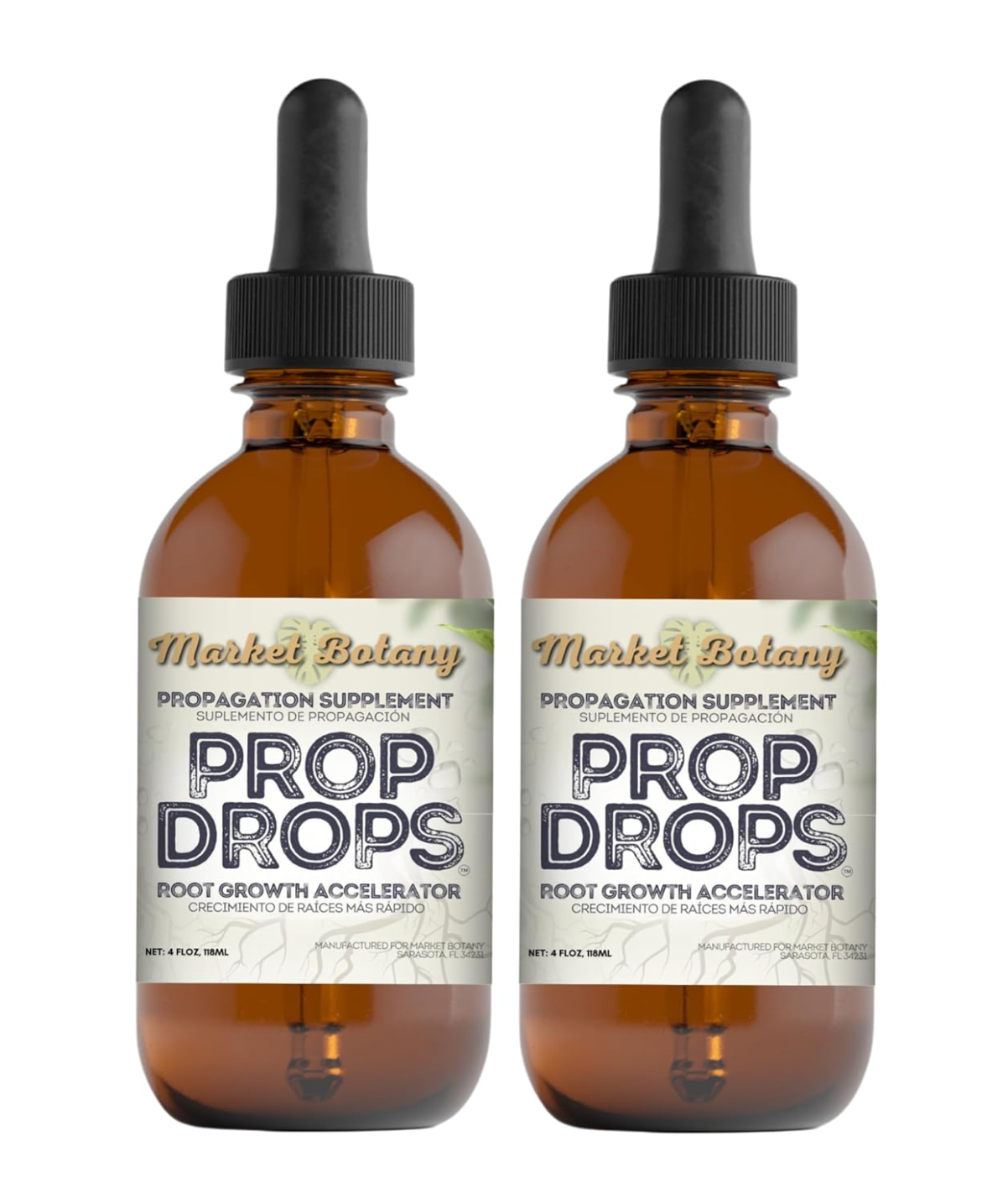 Prop Drops by Market Botany | 2-Pack Propagation Plant Drops (2X 4oz) | Promote Root Growth & Prevent Repot Shock