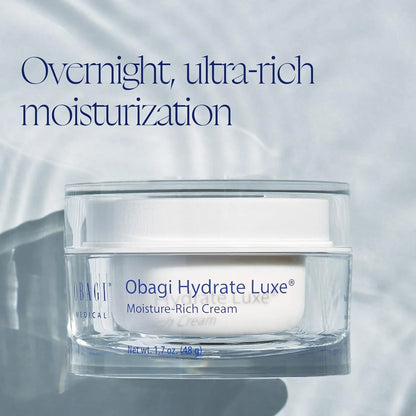 Obagi Hydrate Luxe Moisture Rich Cream – 1.7 oz / 48 g | Intense Hydration & Anti-Aging Night Cream