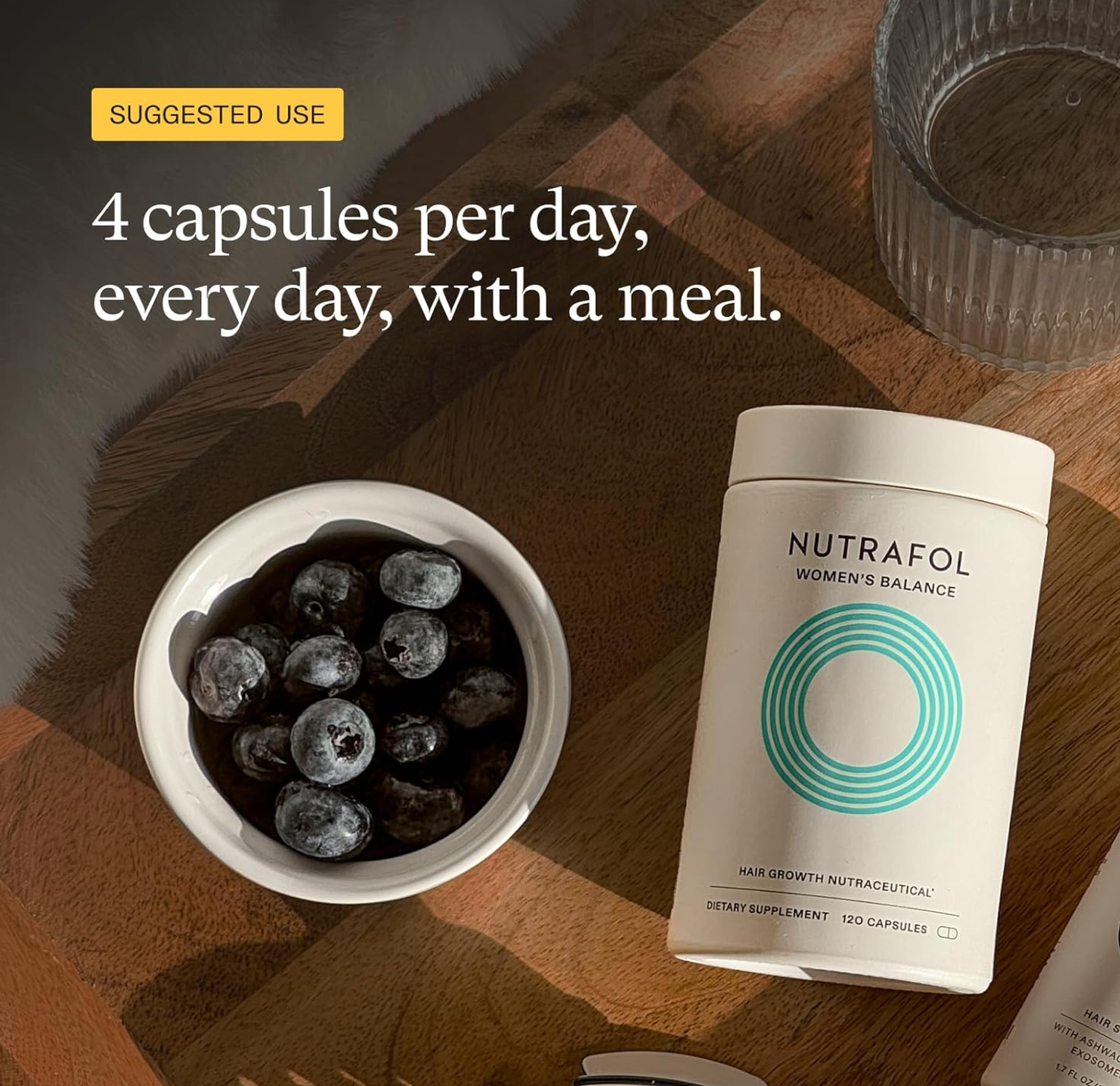 Nutrafol Women's Balance Hair Growth Supplements, Ages 45 and Up, Clinically Proven for Visibly Thicker Hair and Scalp Coverage, Dermatologist Recommended - 1 Month Supply