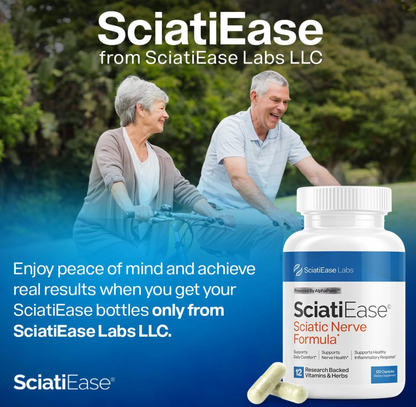 SciatiEase Sciatic Nerve Health Support Supplement - Nerve Support Formula 300mg - 3 Bottles