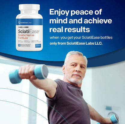 SciatiEase Sciatic Nerve Health Support Supplement - Nerve Support Formula 300mg - 3 Bottles