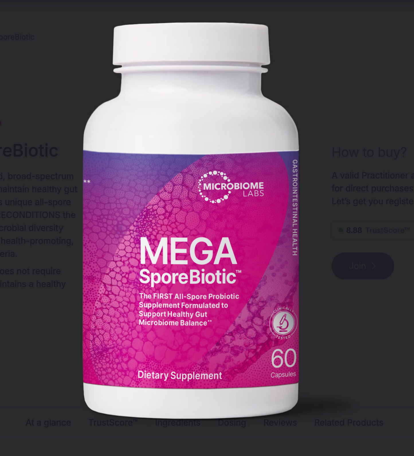 MegaSporeBiotic 60 Capsules.