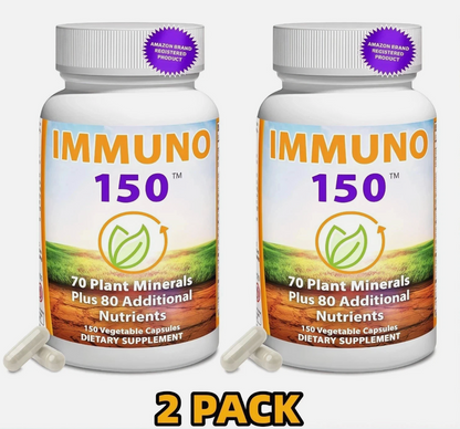 New 2 pack-Immuno 150, Immune Support Supplement, Packed with 70 Plant Minerals