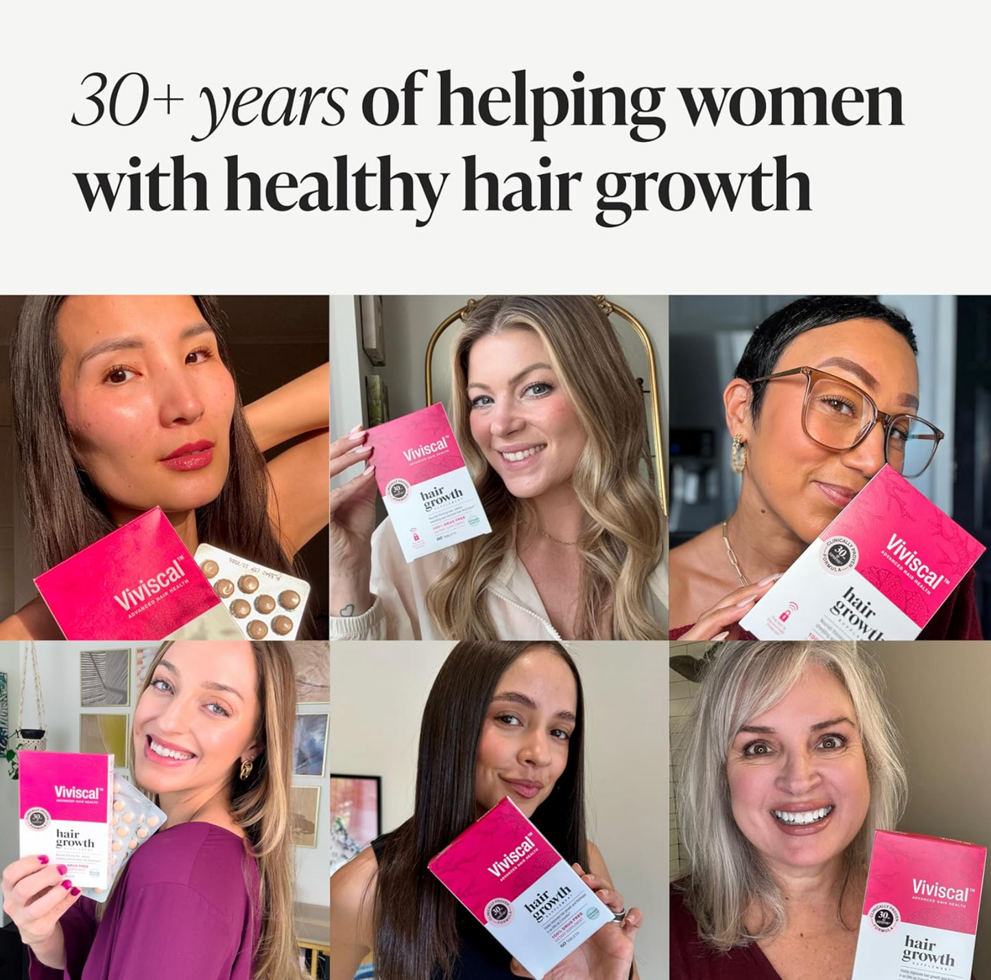 Viviscal Hair Growth Supplements for Women, Thicker Fuller Hair Support for Thinning Hair and Hair Loss, with Biotin and Marine Collagen, Drug-Free, 180 Tablets, 90-Day Supply