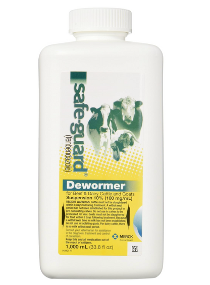Safe-Guard Dewormer Suspension for Beef, Dairy Cattle and Goats, 1000ml