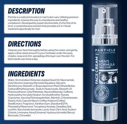 Particle FACE CREAM Men's Formula 6 in 1 Anti-Aging Moisturizer 1.7oz