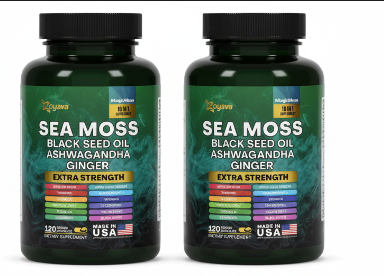 Zoyava MagicMoss Sea Moss 16-in-1 Extra Strength – 2 Pack (240 Veggie Capsules)