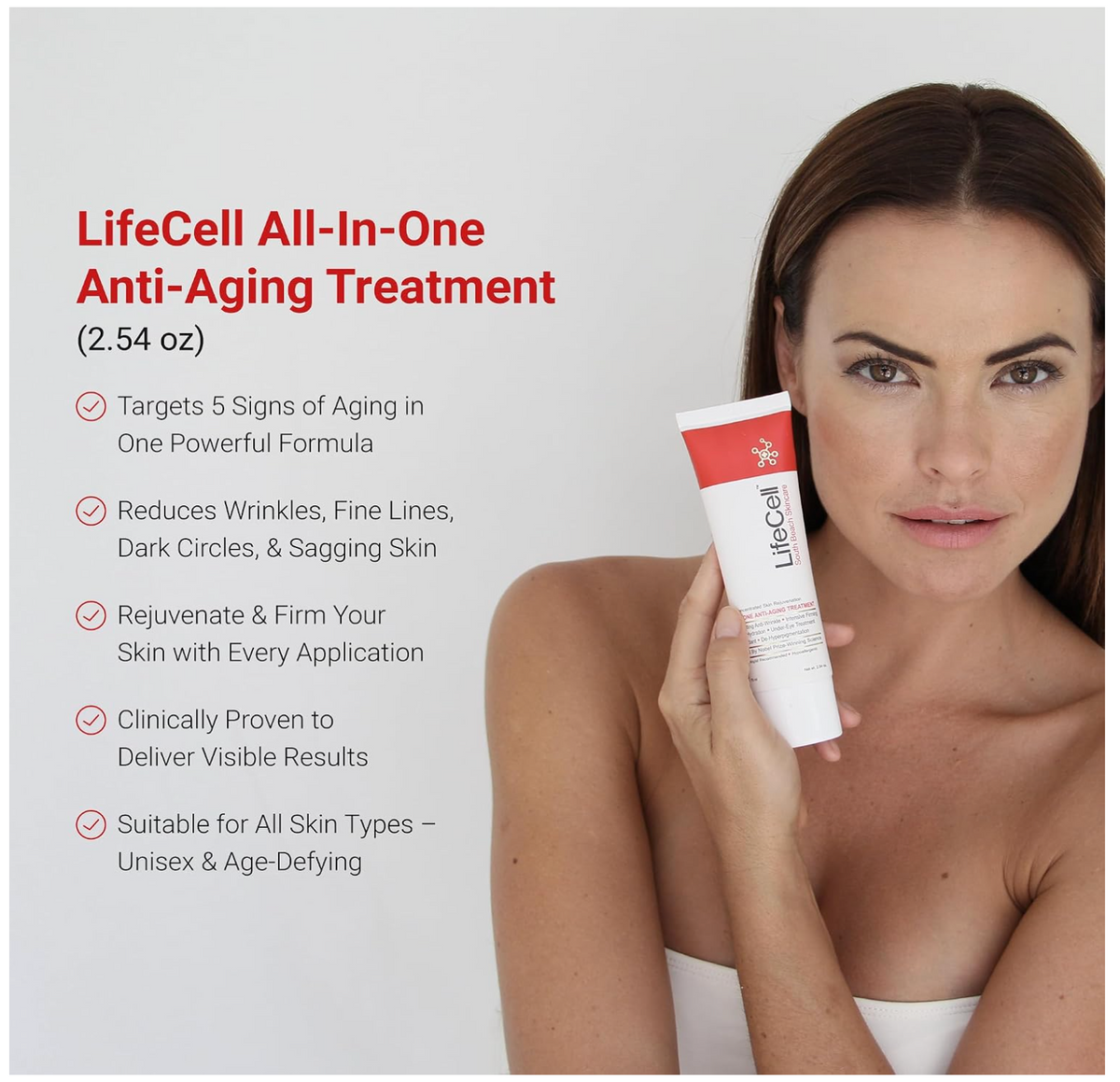 LifeCell Anti Aging Cream for Wrinkles  Fine Lines & Dark Circles 2.54oz