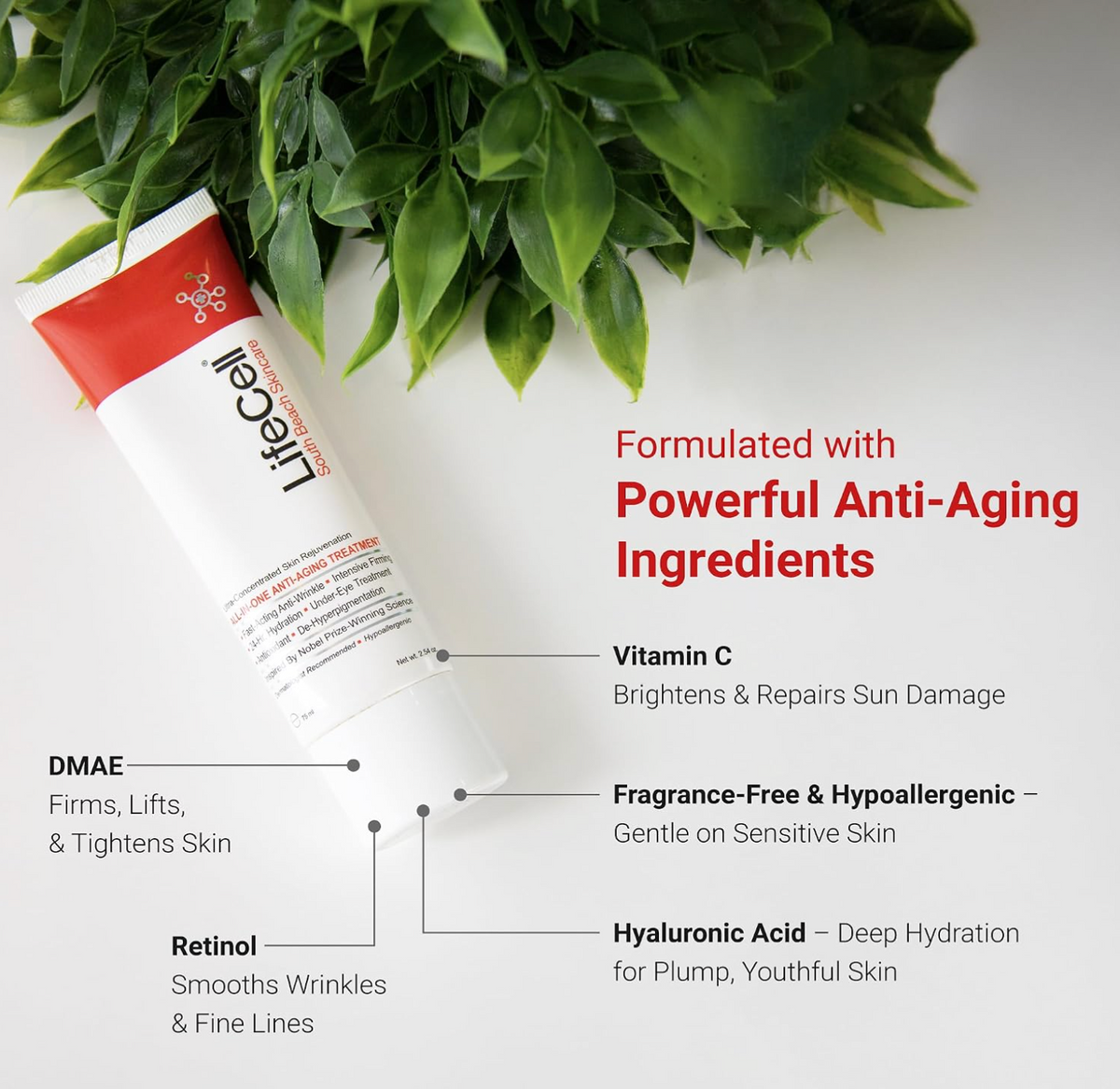LifeCell Anti Aging Cream for Wrinkles  Fine Lines & Dark Circles 2.54oz
