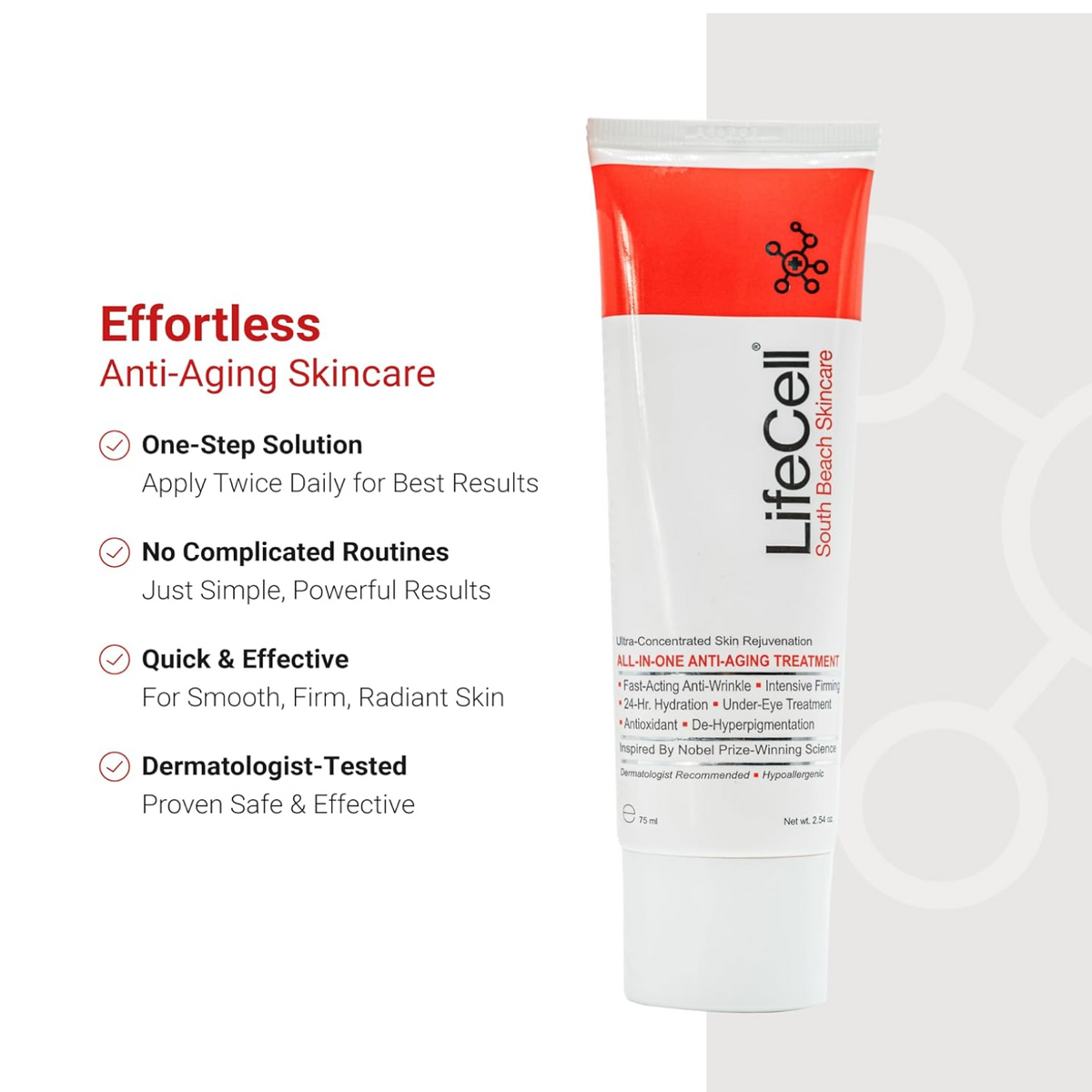LifeCell Anti Aging Cream for Wrinkles  Fine Lines & Dark Circles 2.54oz
