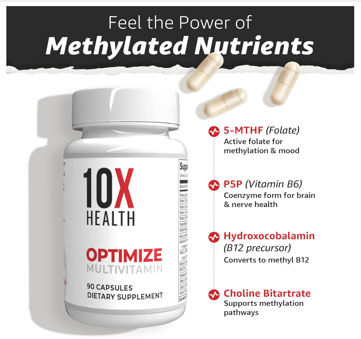 10X Health Methylated Multivitamin - 90 Capsules