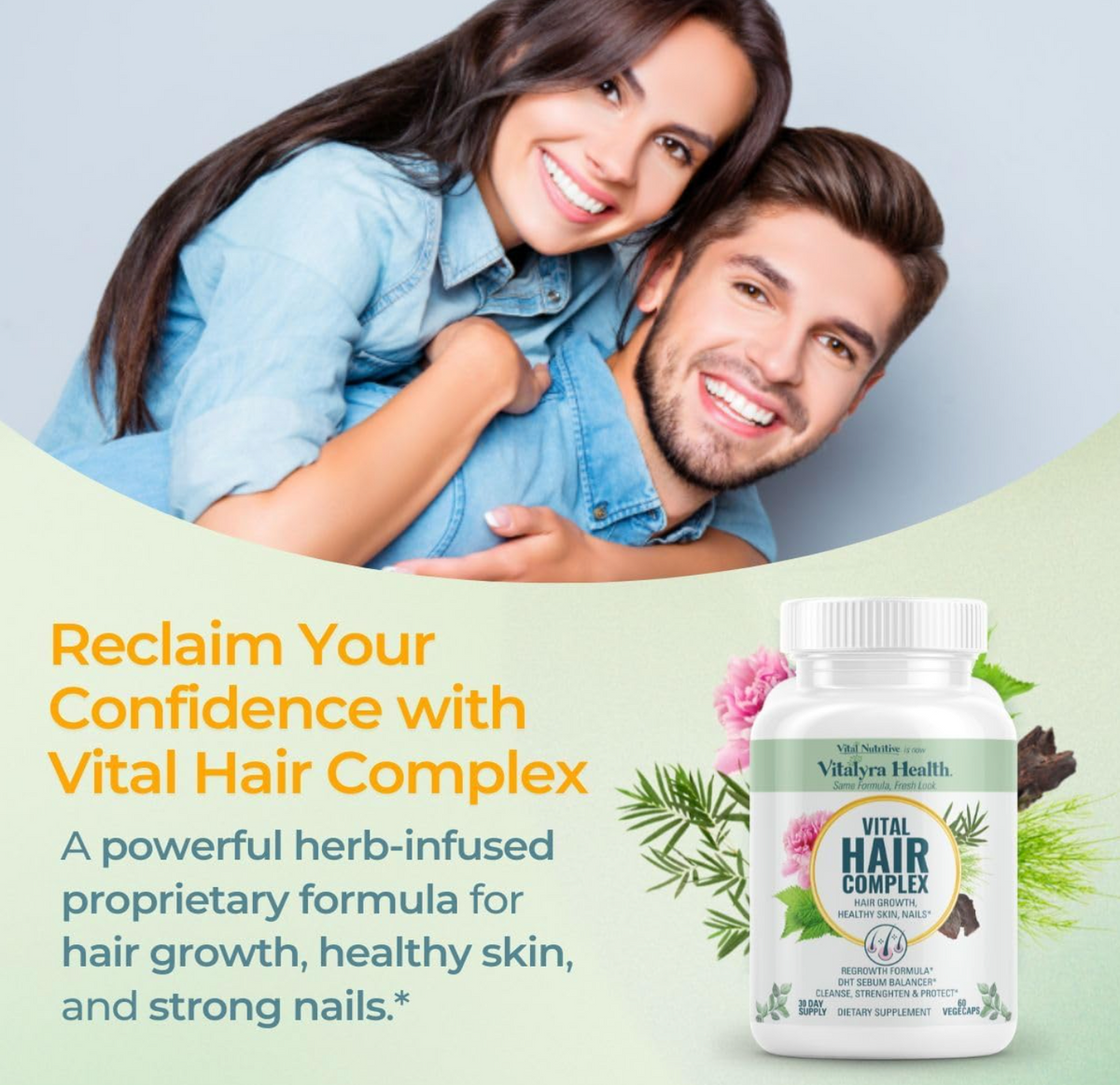 VITAL NUTRITIVE Biotin Hair Growth Vitamins  60 Count