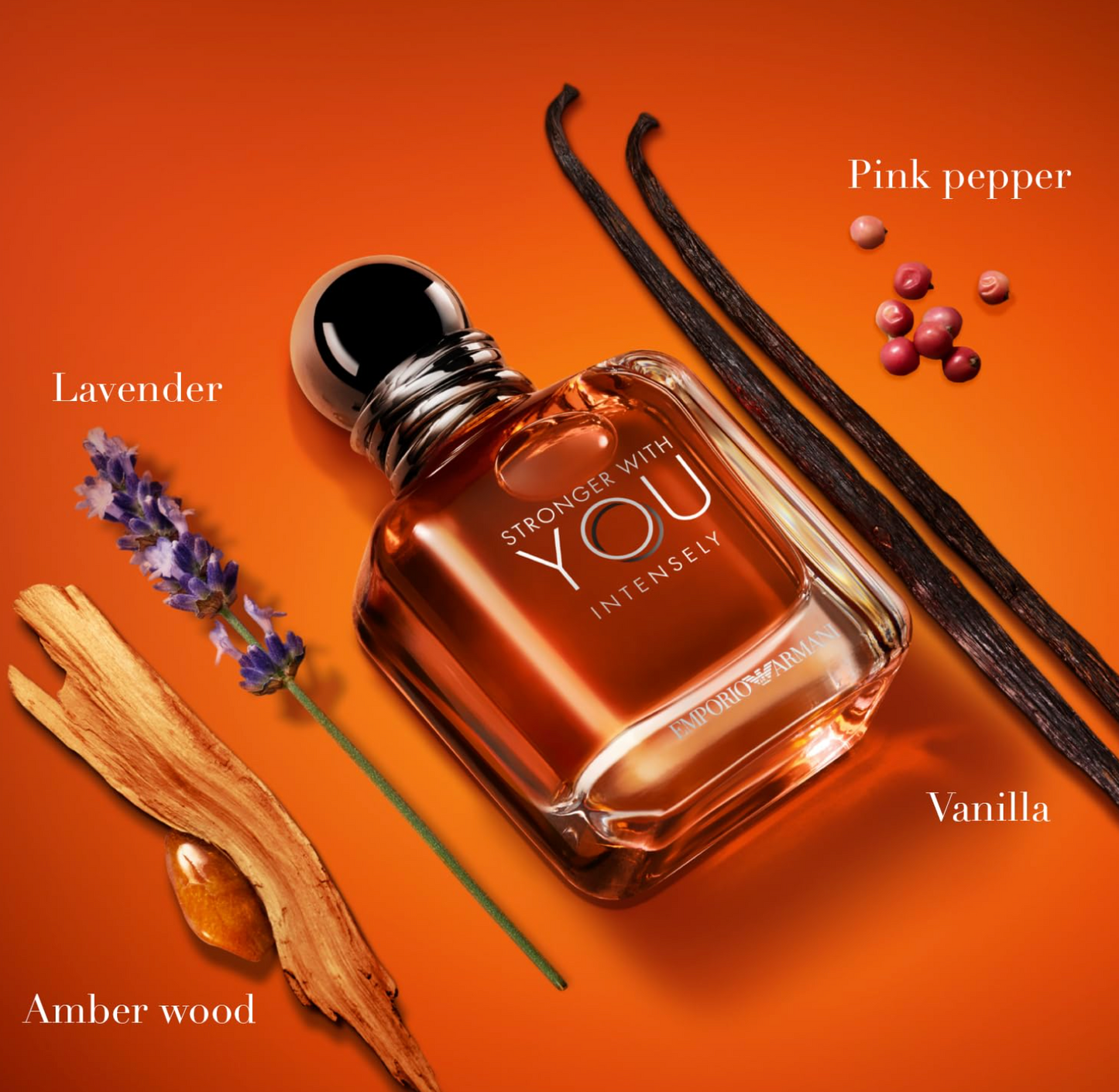 Armani Beauty - Stronger With You Intensely - Cologne for Men - Fougère Ambery Woody Men’s Fragrance - Pink Pepper, Lavender, Vanilla Notes