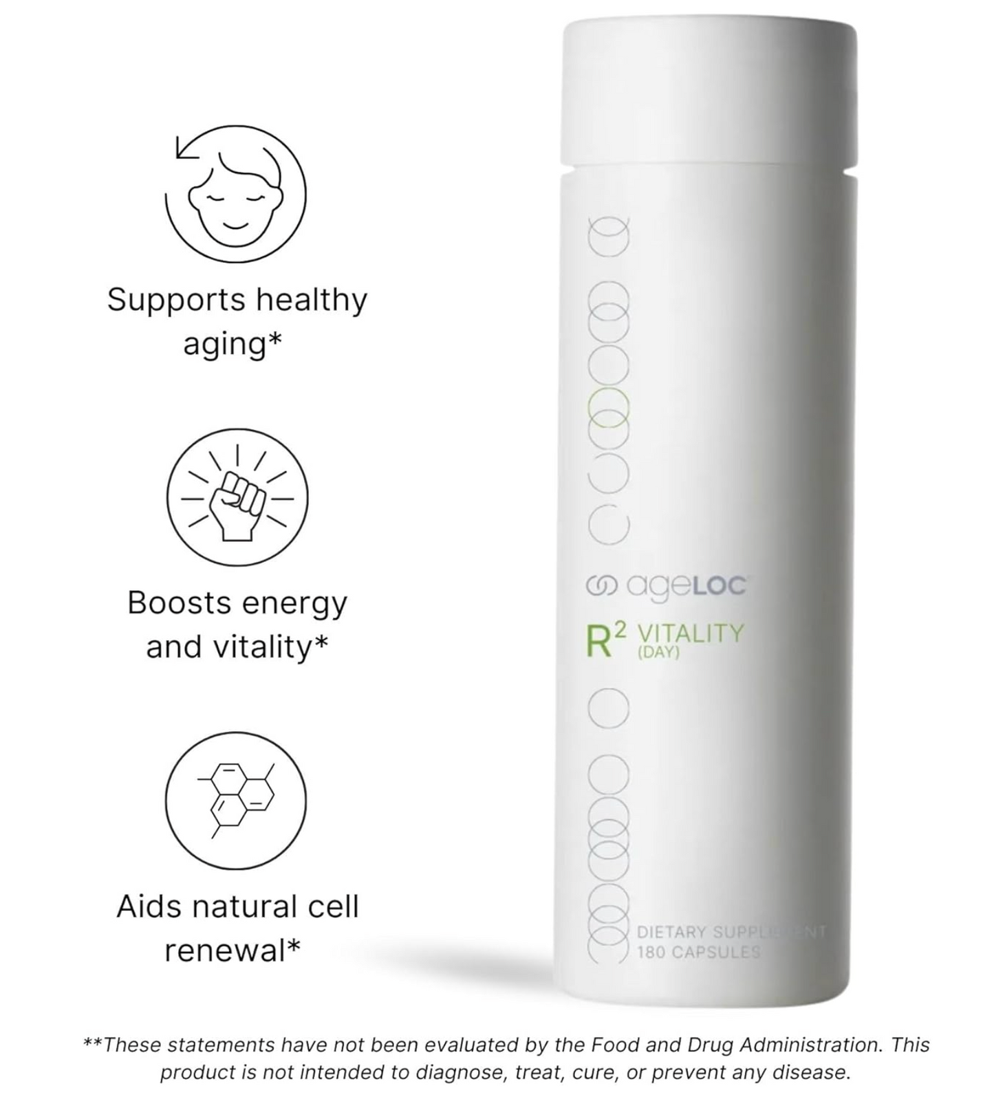 Nu Skin Nuskin Pharmanex ageLOC R2 Day Vitality energy renew recharge 180 Capsules