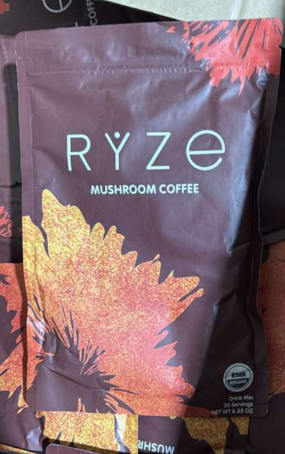 RYZE Mushroom Coffee – Pack of 3,  Organic Mushroom Coffee Blend, 90 Servings