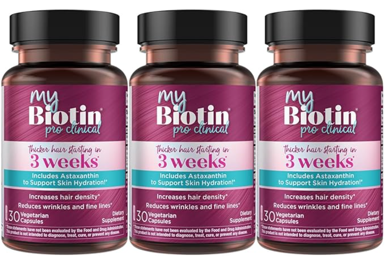 My Biotin Pro Clinical™ – Thicker Hair in 3 Weeks | 30 Vegetarian Capsules (Pack of 3)