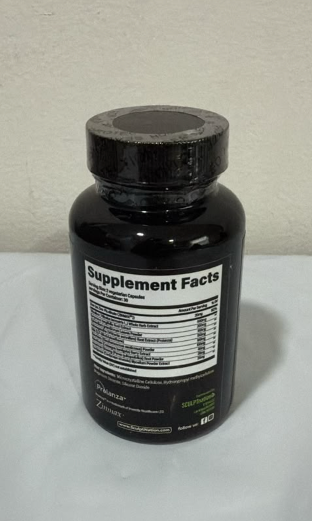 TestBoost MAX supplement facts panel