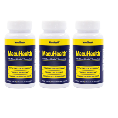 Macuhealth Triple Carotenoid Formula - Eye Vitamins for Adults - 90 Softgels, 3 Month Supply