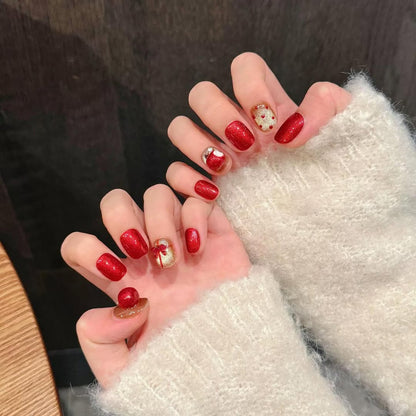 Short Coffin French Full Cover Acrylic Nails Press on Nails pink Smudge Handmade Nails Design 10 pcs
