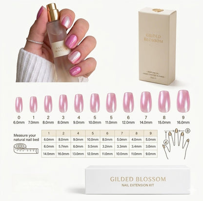 Short Coffin French Full Cover Acrylic Nails Press on Nails pink Smudge Handmade Nails Design 10 pcs