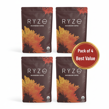 RYZE Mushroom Coffee Pack of 4 pouches best value