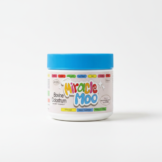 Miracle Moo Bovine Colostrum jar studio product photo
