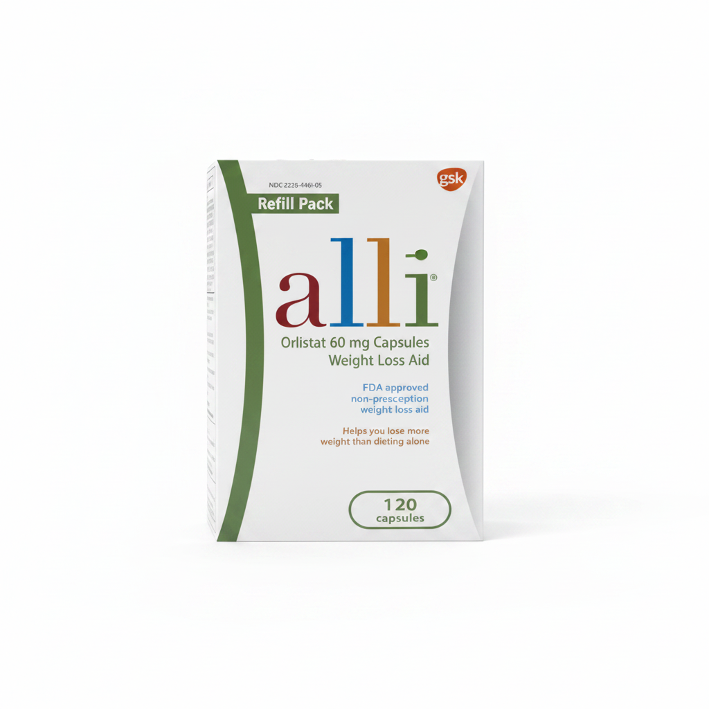 Alli Orlistat 60mg studio product photo