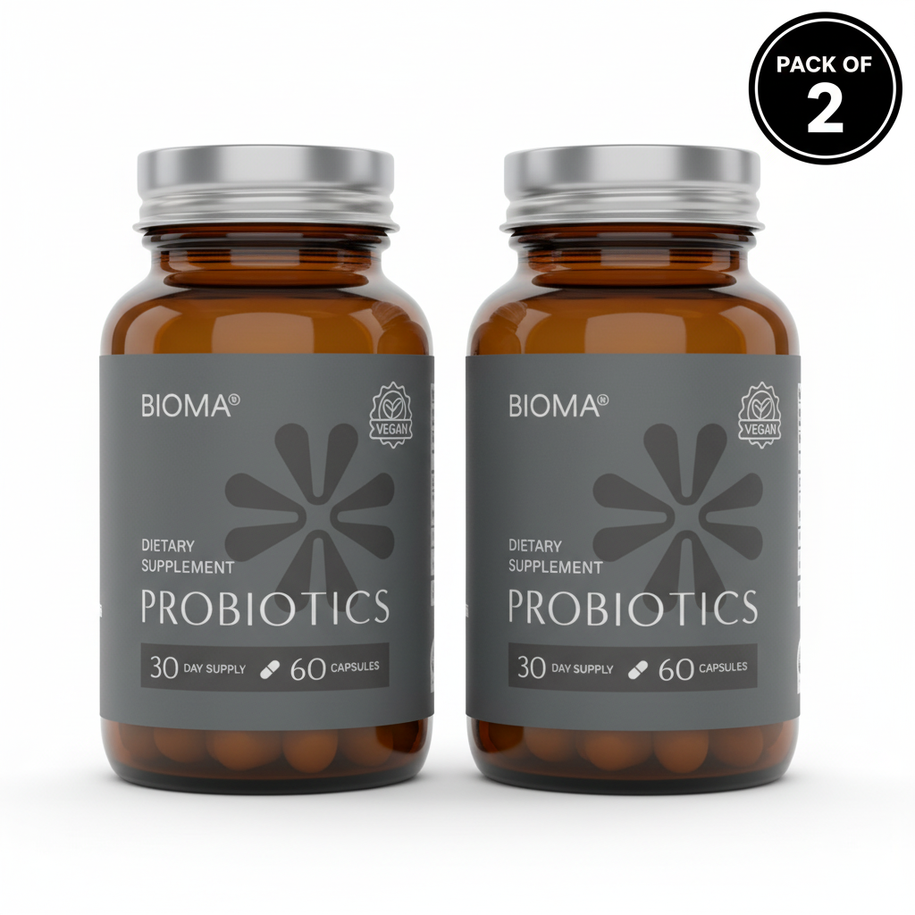 BIOMA Probiotics vegan gut health supplement Pack of 2 bottles