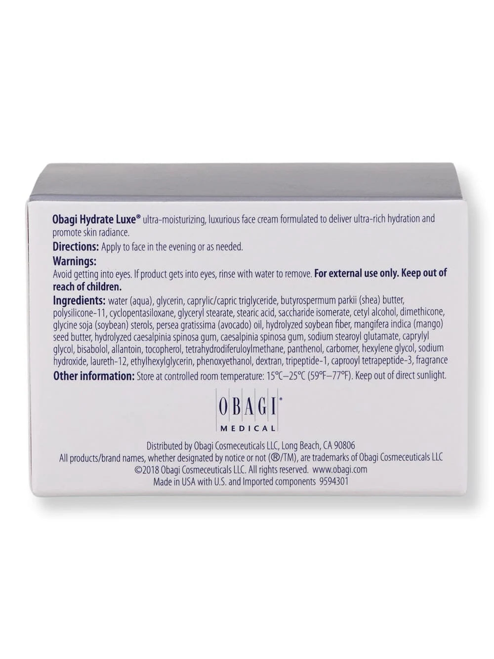Obagi Hydrate Luxe Moisture Rich Cream – 1.7 oz / 48 g | Intense Hydration & Anti-Aging Night Cream