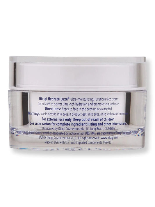 Obagi Hydrate Luxe Moisture Rich Cream – 1.7 oz / 48 g | Intense Hydration & Anti-Aging Night Cream